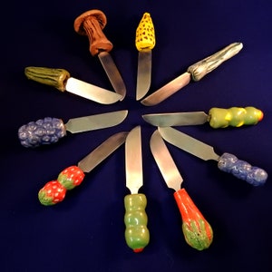 Decorative Butter Knife: Handmade Ceramic Vegetable Handle