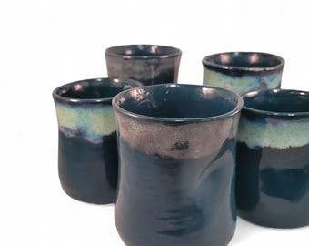 Beker beker - 6-8 ounce keramische mok - voor wijn of sap - handgemaakte beker