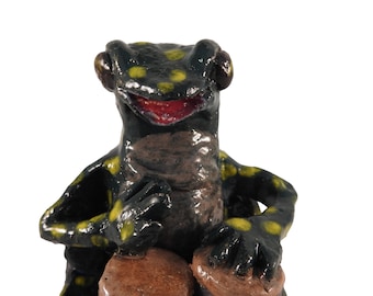 A Frog Playing the Bongos, Hand Sculpture Cartoon Frog