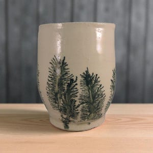Abstract Tree Ceramic Tumbler: Handmade Pottery Mug (12 Ounce)