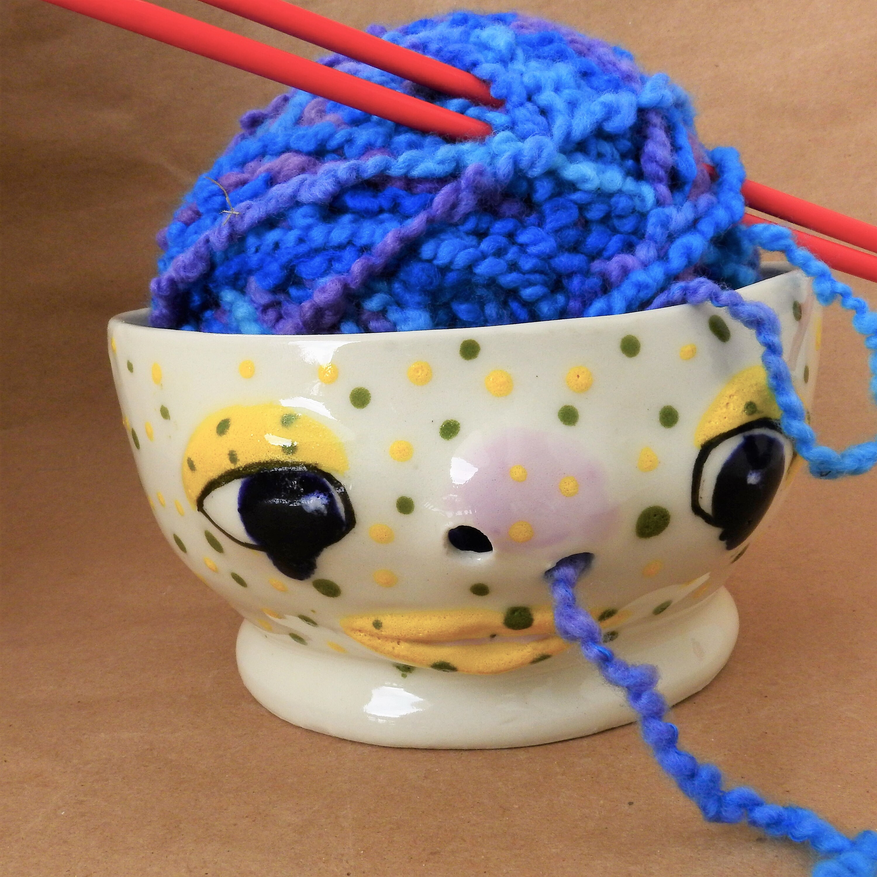 Yarn Bowl Pottery Snot Nose Yarn Bowl Speckled Cute Funny Etsy