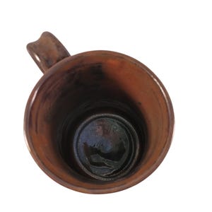Handgemaakte mok van aardewerk: kastanjebruin rood aardewerk, getextureerde bruine accenten (10 ounce) afbeelding 13