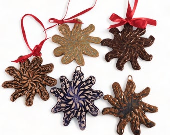 Ceramic Ornaments - Christmas Ornament - Pinwheel Decoration - Decorate a Gift