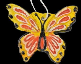 Two Monarch Butterfly Ornament - Hand Painted Butterfly - Ceramic Butterfly Decoration
