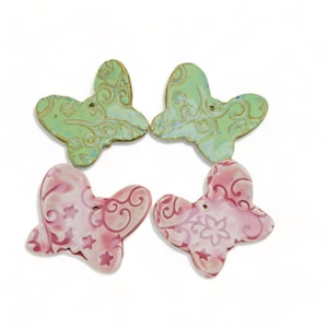 Ceramic Butterflies -Butterfly Christmas Ornament - Pink Or Green Butterflies - Ornaments