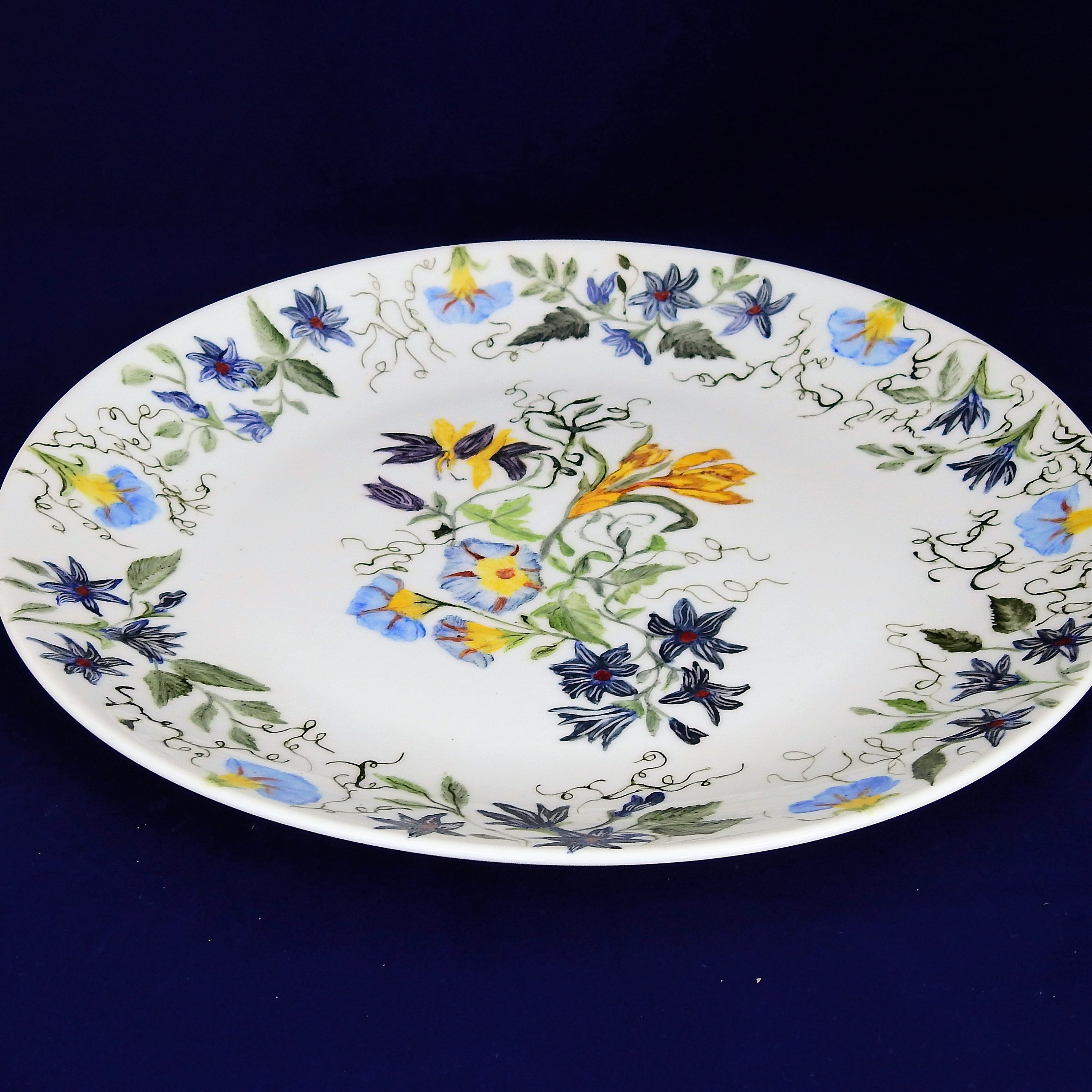 Decorative Dinner Plate Hand Painted Serving Cake Plate Etsy