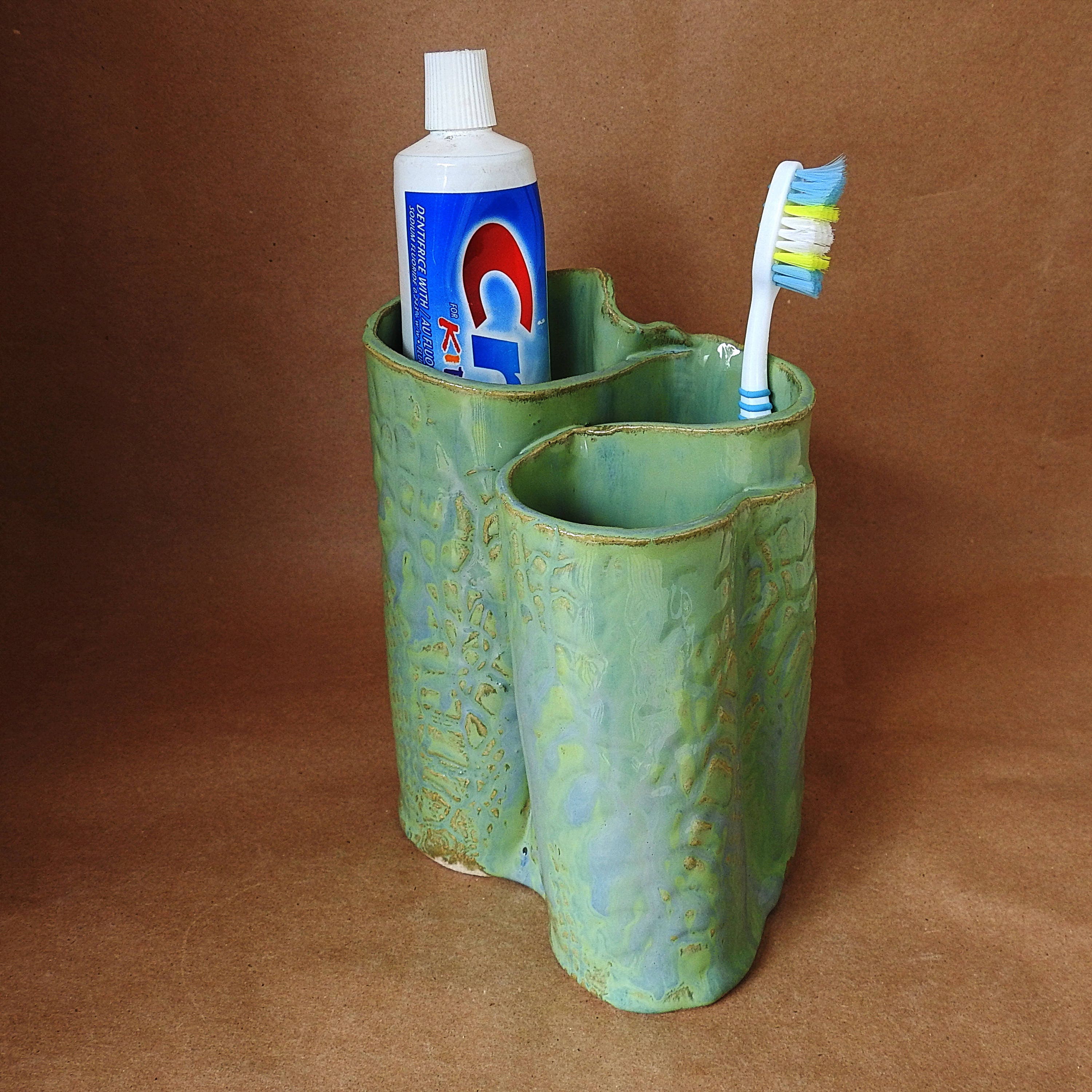 Pottery Toothbrush Holder Makeup Brush Holder Pen & Pencil Etsy