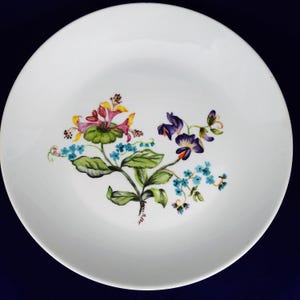 Hand Painted Cake Plate - Plate Painted with Flowers - Porcelain Serving Plate - Wedding Gift
