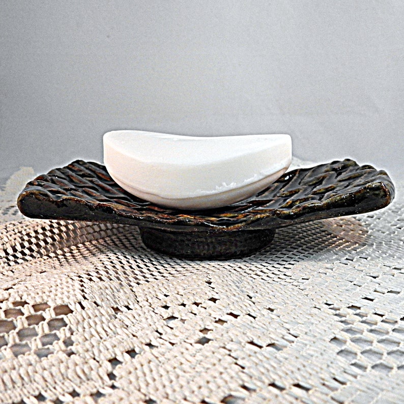 Soap Dish Stoneware Tray Ceramic Jewellery Plate image 1