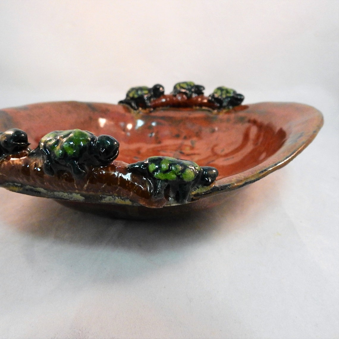 Ceramic Serving Bowl Red Bowl Turtle Shape & Turtle Handles Etsy