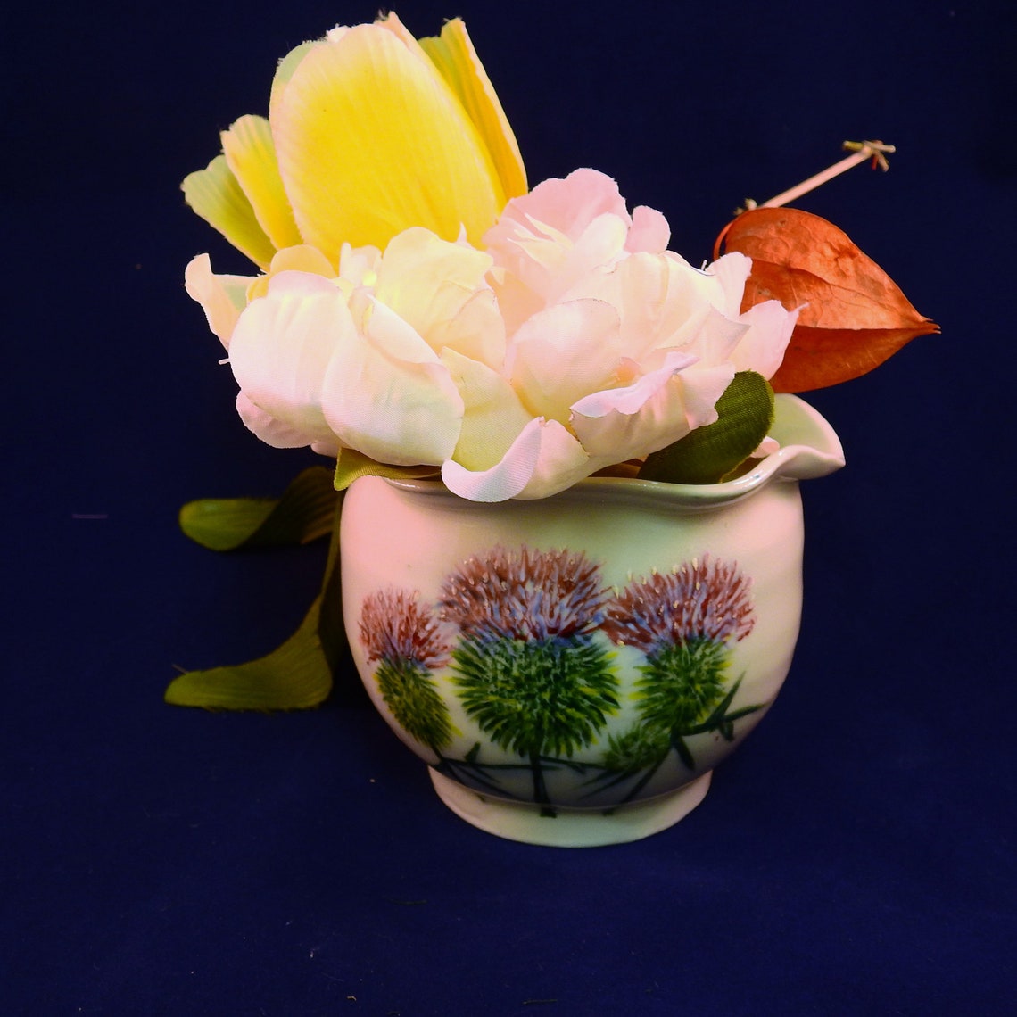 Flower Vase Sugar Bowl Jam Pot Condiment Bowl Etsy