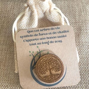Wooden tree of life, lucky charm. Personalized wooden gift. Guest gift available with back and initials engraved with wedding date.