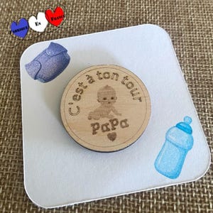 Ficha de decisión, ficha de bebé, juego de papá "¿A quién le toca?", regalo de doble cara para papá o mamá, regalo para el futuro papá.