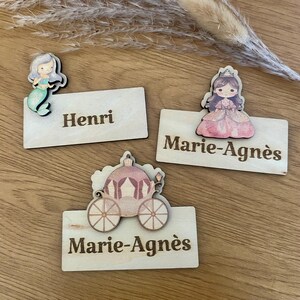 Personalized place cards for birthdays, baptisms, princess themes, mermaid themes, carriage themes…