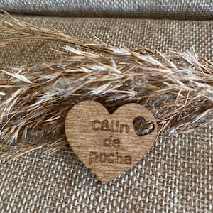 Large wooden heart pocket hug. French pocket hug mental health gift