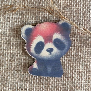 Red panda pocket hug. Gift for couples to declare your love. Personalized children's gift. Small wooden animal lucky charm.