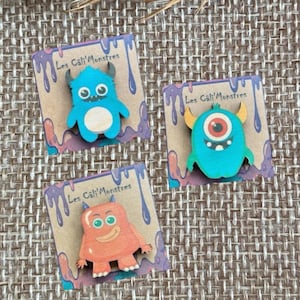 Wooden pocket hugs. Little colorful monsters for children, children's birthday gift, personalized children's gift, fun children's gift