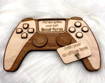 Controller di gioco in legno personalizzato - Proposta di matrimonio per padrino - Proposta di matrimonio per testimone - Annuncio di gravidanza. Regalo per padrino e madrina. Regalo per il futuro papà.