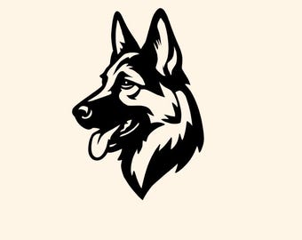 German Shepherd Dog SVG PNG Cut Files for Cricut/Silhouette Digital Download, Laser Engraving, Sublimation Printable, Commercial Use Clipart