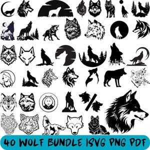 Wolf Svg Bundle, Wolf Svg, Wolf Head Svg, Wolf Clipart, Wolf Svg Cut Files For Circut, Wolf Silhouette, Wolf Adventure Svg, Wolf Png Bundle