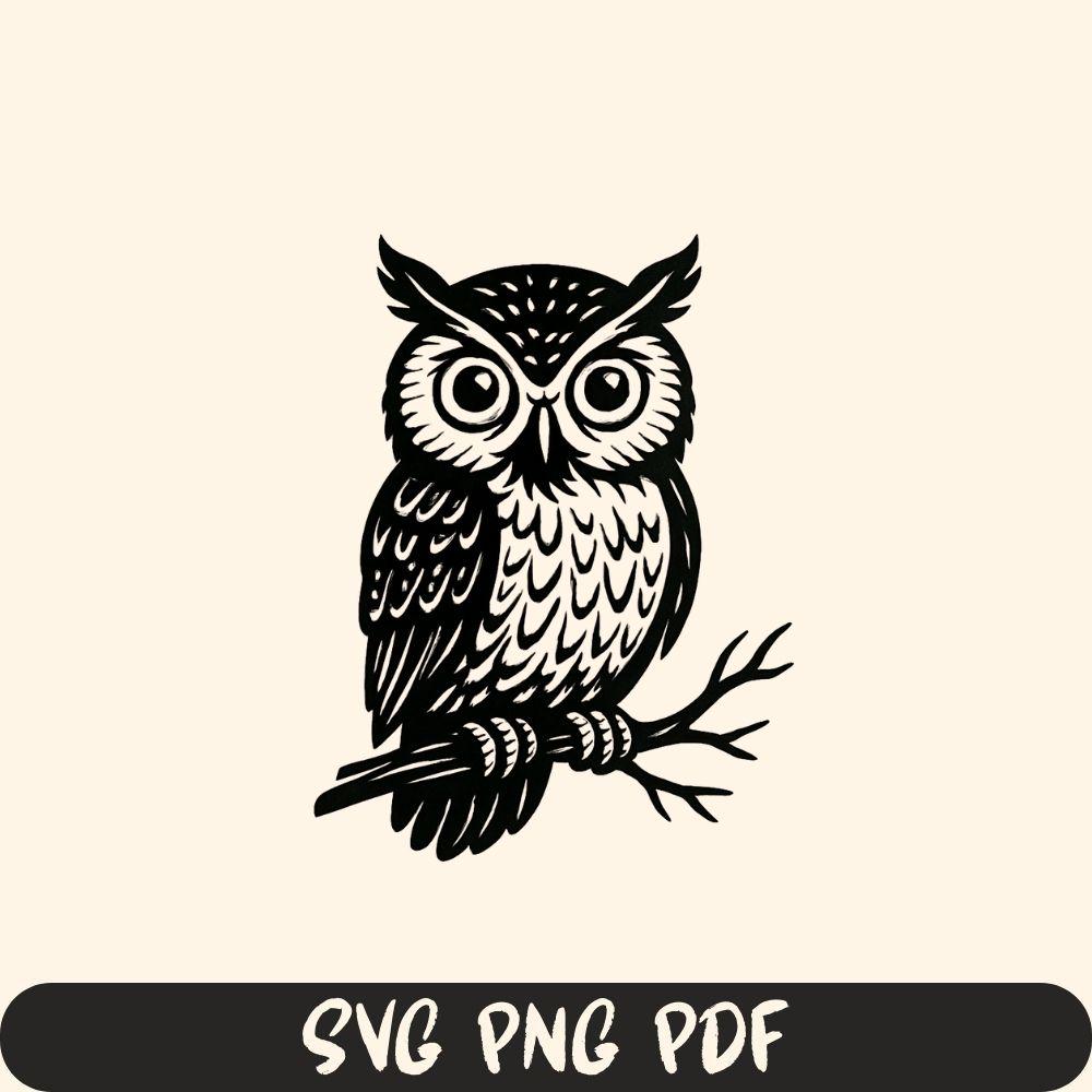 Snowy Owl SVG Cut File for Cricut, Silhouette, Digital Download, Printable Clipart, Commercial Use, 