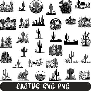 Desert Scene SVG Bundle, Desert Svg, Desert Cactus Svg, Cactus Scene Svg, Desert Landscape svg, Desert Clipart Png, Desert Laser Cut File