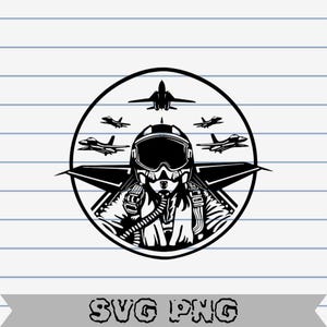 Fighter Pilot Vector Cut File, Air Force Clipart, Fighter Pilot Svg,PNG Svg Cutting File Clipart Vector Digital, fighter pilot silhouette