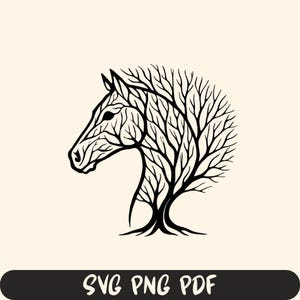 Wall Art SVG - Horse SVG Black & White Vector File for Laser Cutting, Unique Home Decor, Animal Lover Gift, Instant Download