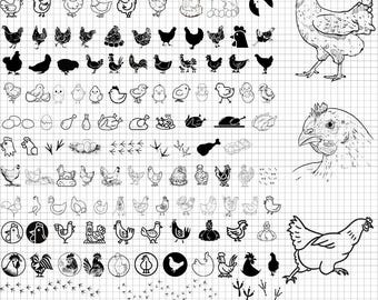 125 Chicken svg png bundle, chicken svg , hen svg png, rooster svg, chicken, funny, crazy chicken lady,  chicken clipart. chicken silhouette