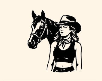 Cowgirl Horse Svg, Western Cowgirl Svg, Png for Sublimation, Cowgirl for laser, cowgirl svg cut file for crciut, cowgirl clipart