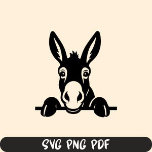peeking donkey cute theme Farm animals Svg, Png, Eps, Pdf instant digital downloads
