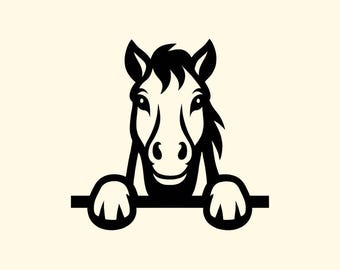 Peeking Horse SVG , Funny Peeking Horse Svg, Horse Head Svg, Horse Face Svg, Peeking Horse Cut File Silhouette Clipart Vector Cricut