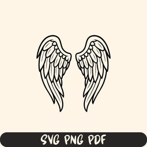 Angel Wings SVG, Wings PNG Clipart, Cutting Files for Cricut, Sublimation T-shirt Design Idea, Cuttable Vector Crafts files