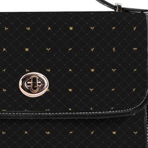 Bolso bandolera y cartera de piel vegana negra con diseño de dragón, elegante estampado de silueta, ideal como regalo para mujer (paquete o individual).
