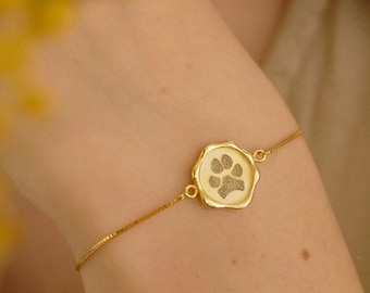 Paw Print Bracelet • Paw Print • Mom Bracelet • Pet Lover gift • Pet Bracelet • Cat Paw Print • Nose Print • Personalized Pet