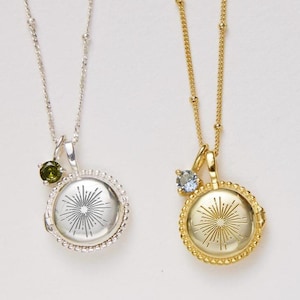Sunshine locket necklace • Customized gold locket • Sunburst locket • Personalized Photo Locket • Sunburst necklace • silver locket
