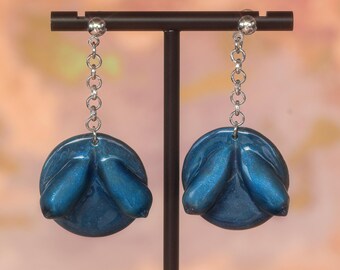 Azurite Clay Earrings | Hypoallergenic | Handmade
