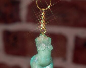 Aquamarina Curvy Goddess Keychain | Handmade | Body Art