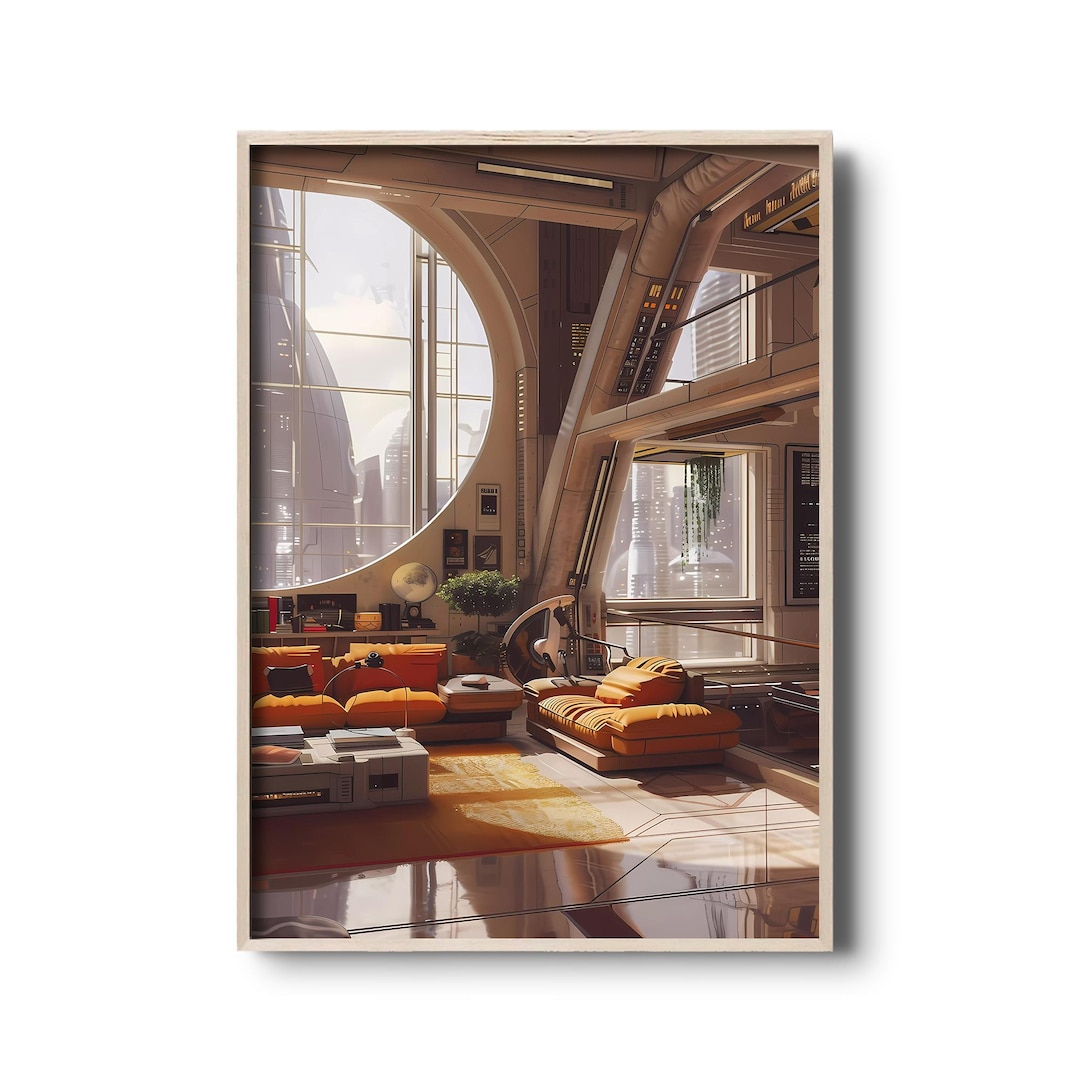 Picture of Coruscant-inspired Sci-fi Apartment | Futuristic Interior Retro ...