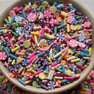 Polymer Clay Slices- Fimo Slices- for crafts, slime, resin crafts, nail art, rainbow candy sprinkles, sweets