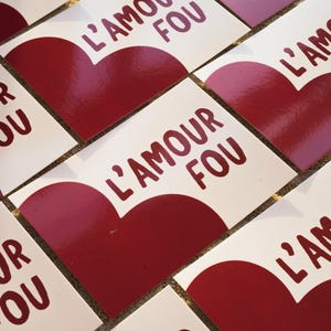 Tarjeta "Amor Loco" ilustrada a mano: Tarjeta de amor dulce y romántica, tarjeta de felicitación, cumpleaños, San Valentín, Día de la Madre