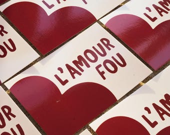 Cartão "Amor Louco" ilustrado à mão - Cartão de amor doce e romântico, cartão de felicitações, aniversário, dia dos namorados, dia das mães