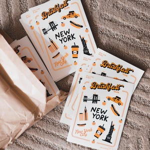 Foglio di adesivi - New York City. 15 adesivi. Foglio di adesivi. Bullet Journal e scrapbooking. Collezionare ricordi. Diario di viaggio.