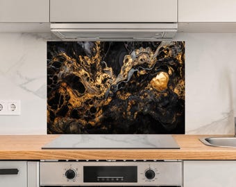 Tempered Glass Backsplash,Kitchen Marble Backsplash Tiles,Stove Backsplash for Kitchen Splashback for Stove Back Cover,Backsplashes