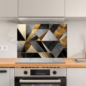 Marble Glass Kitchen Backsplash Behind Stove,Glass Backsplash,Glass Backsplash for Kitchen,Stove Backsplash Panel,Backsplashes,Splashback