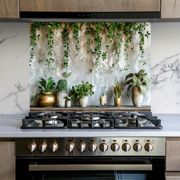 Tempered Glass Flowers Kitchen Stove Backsplash Panel,Stove Back Cover,Kitchen Decor,Backsplash Tile,Backsplash Behind Stove,Stove Top Cover