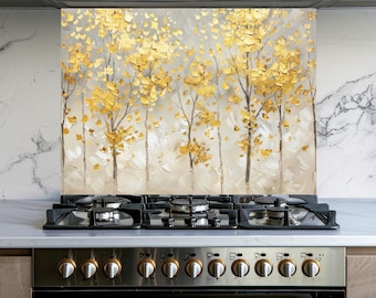 Szkło hartowane Kwiaty Tylna osłona kuchenki, Wystrój kuchni, Płytki Backsplash, Backsplash za kuchenką, Osłona kuchenki, Żaroodporna płytka Backsplash