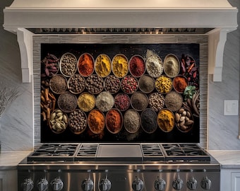 Spice Hartowane Szkło Kuchenne Panel Backsplash, Dekoracja Kuchenna, Osłona Tylna Kuchenki, Osłona Kuchenki, Płytki Backsplash Kuchenny, Backsplash Za Sove