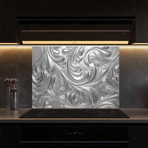 Azulejo de vidrio templado plateado para salpicadero de cocina, salpicadero de cocina, decoración de cocina, cubierta trasera de cocina, salpicaderos, salpicadero