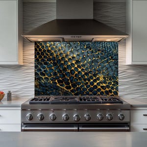 Dosseret de cuisine en verre trempé derrière la cuisinière, couvercle supérieur de cuisinière, dosseret en verre pour la cuisine, crédence de cuisine, dosserets